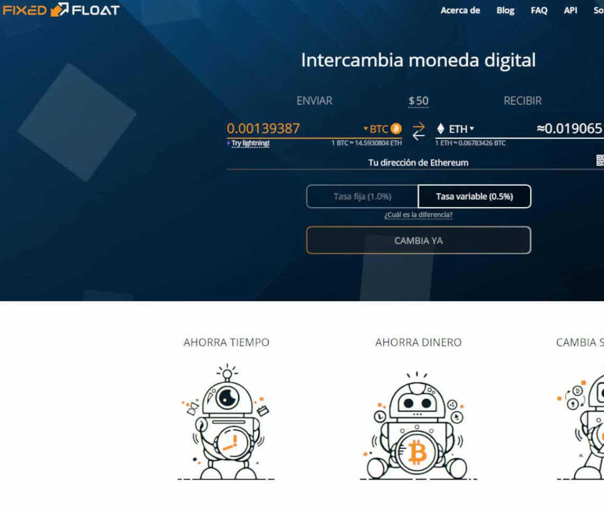 Página web de FixedFloat