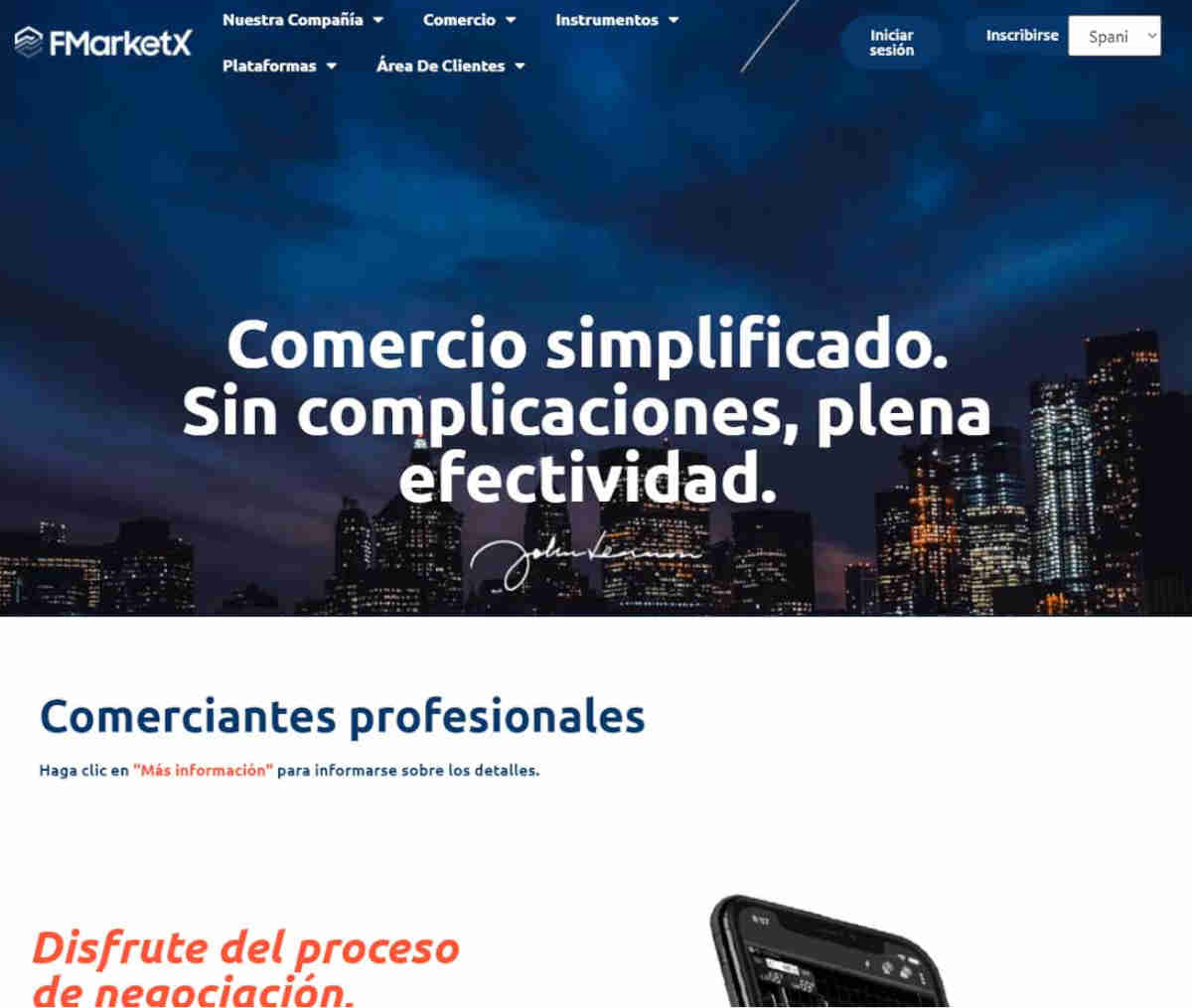 Página web de FmarketX