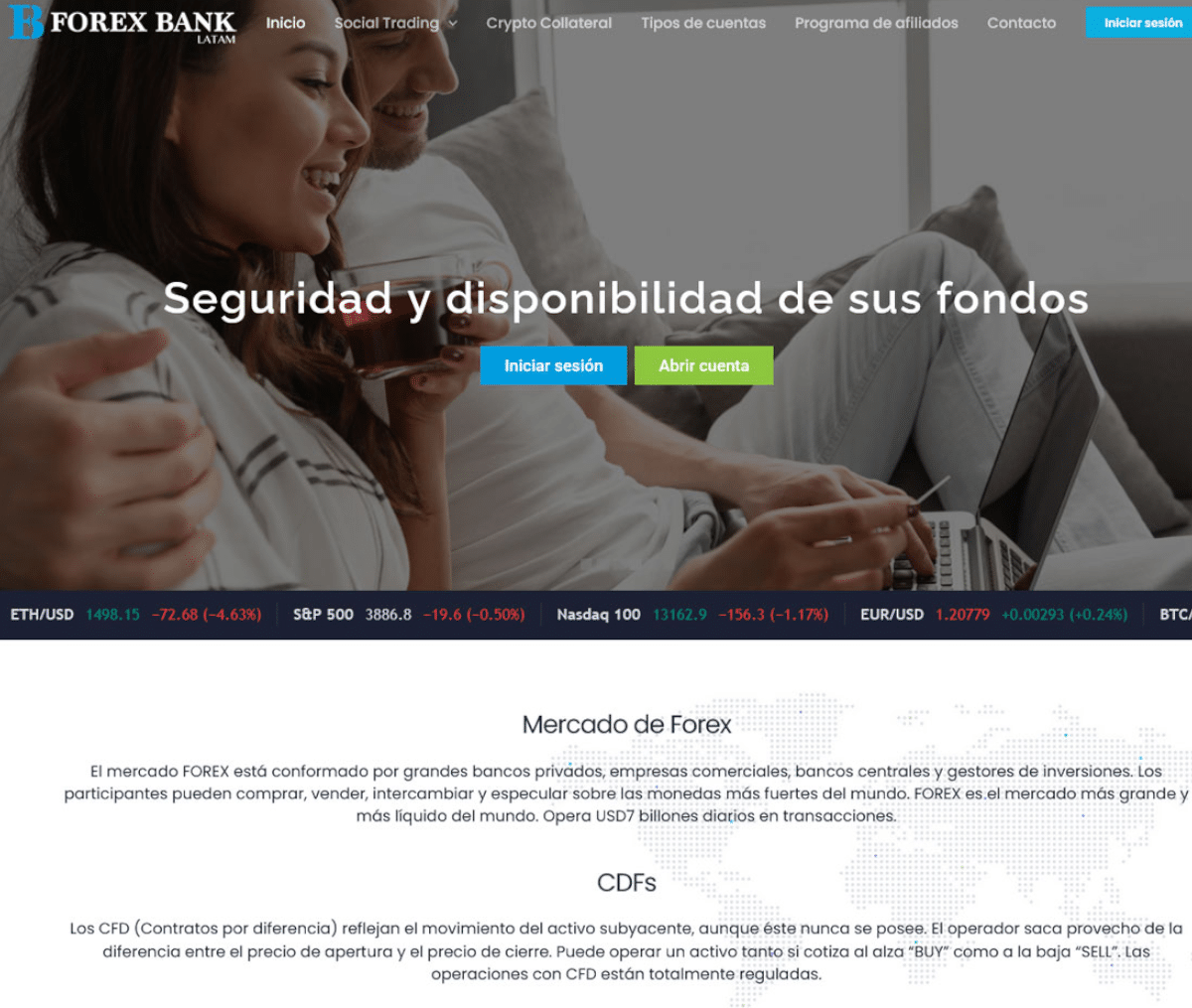 Página web de Forex Bank Latam