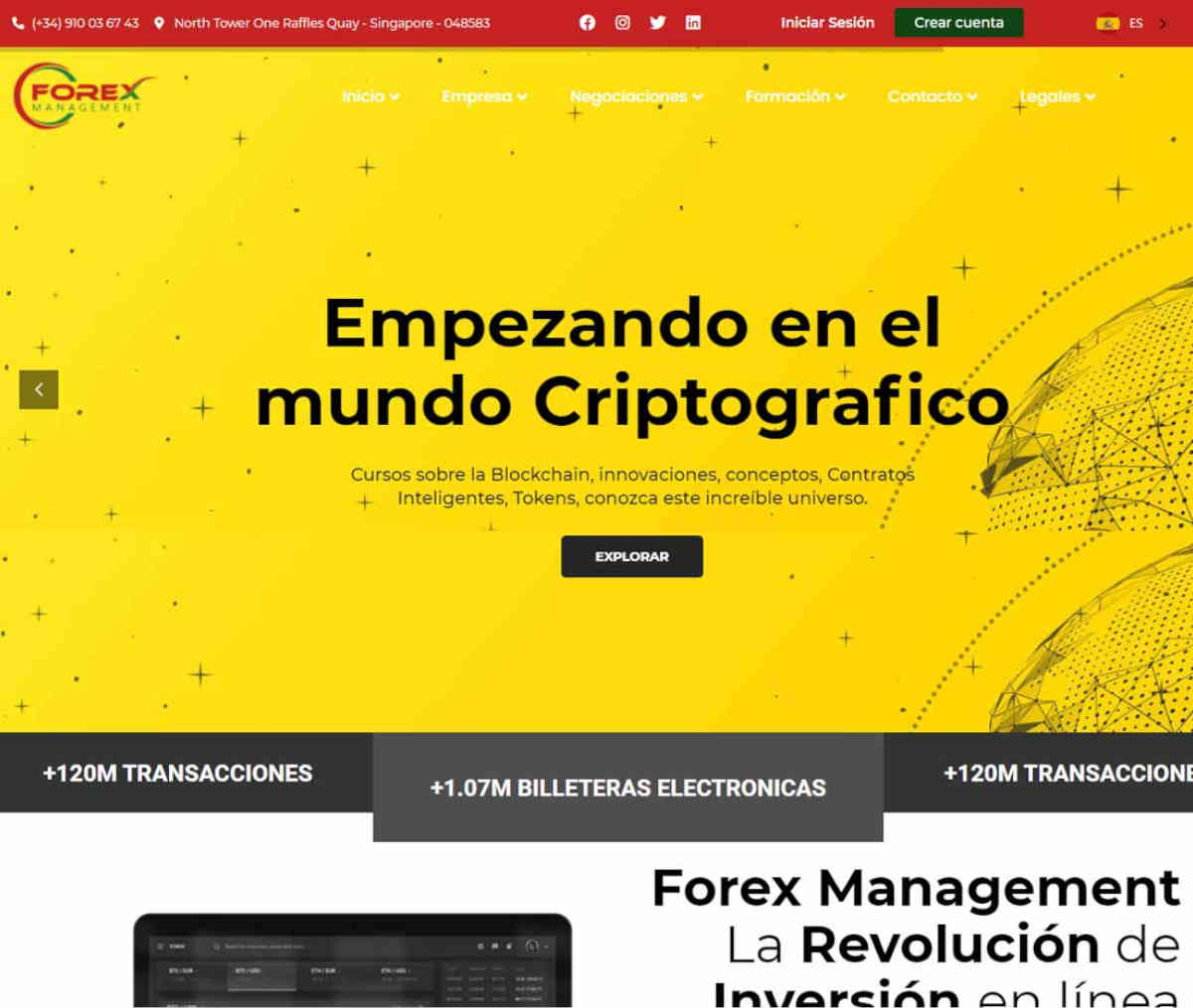 Página web de Forex Management