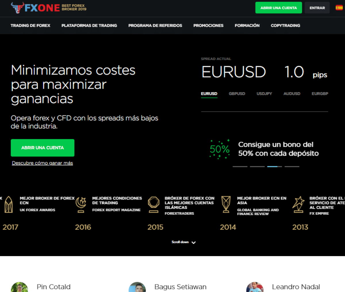 Página web de Forex One