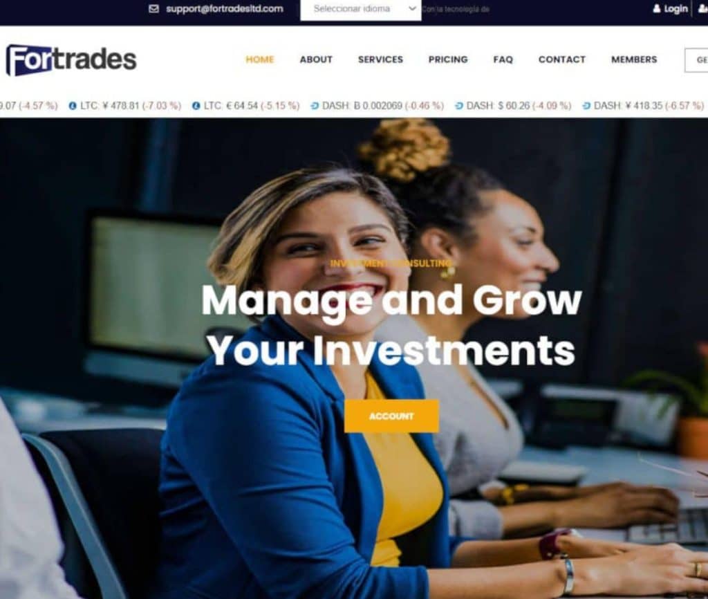 Sitio web de FORTRADES LTD