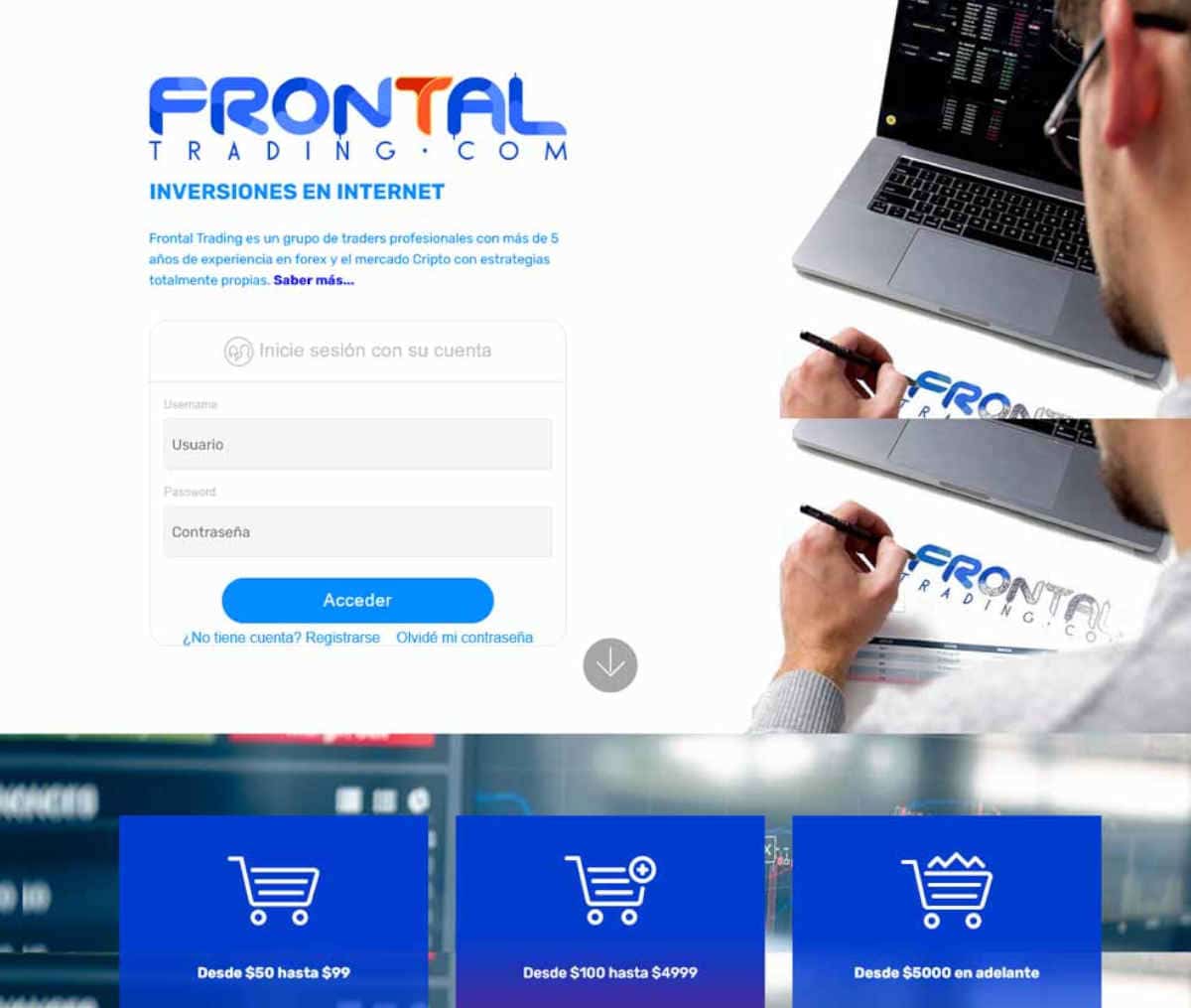 Página web de Frontal Trading
