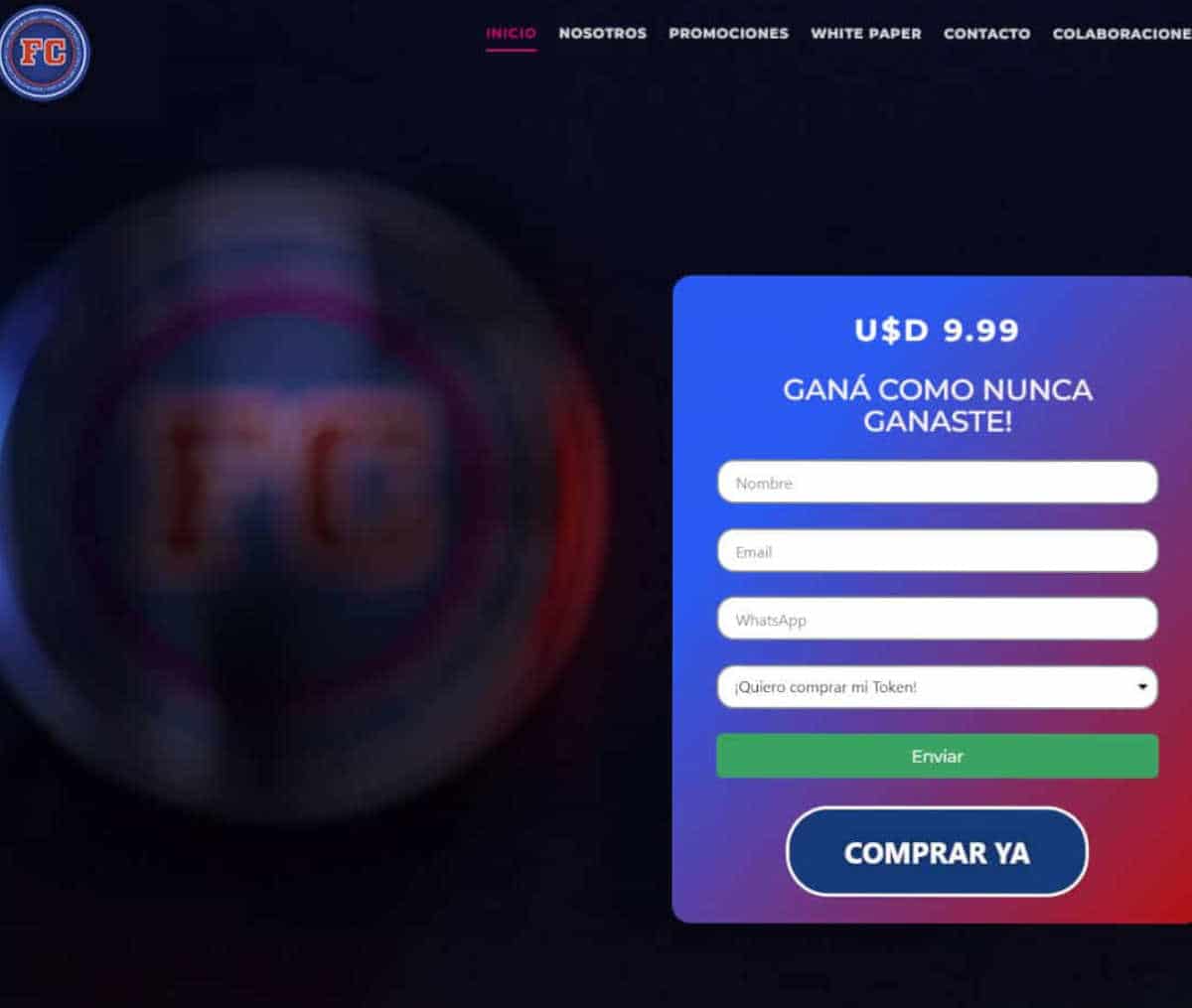 Página web de FUTBOL CRIPTO