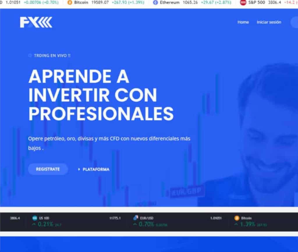 Sitio web de FX infinity