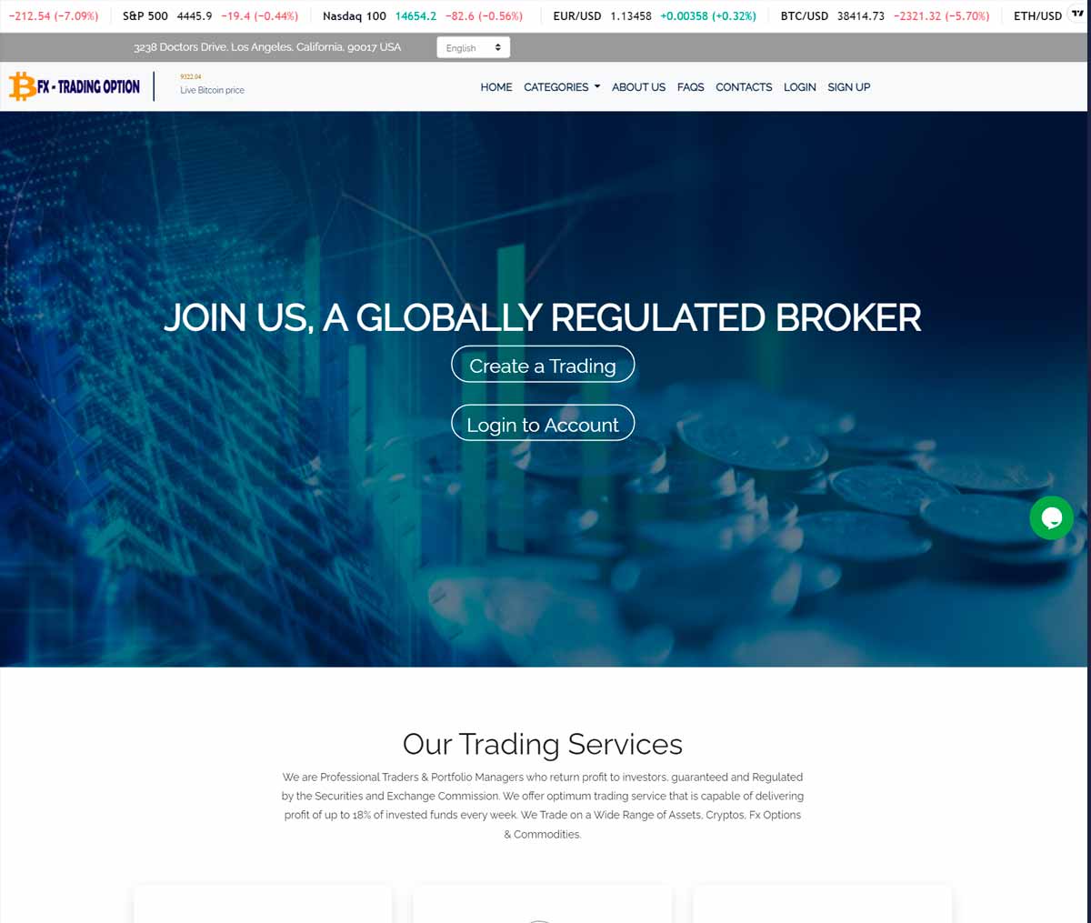 Página web de FX-TRADING OPTION