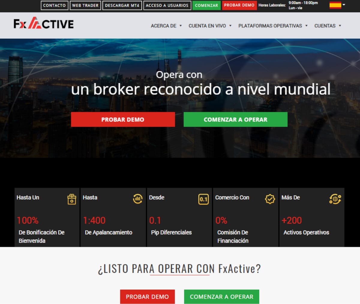 Página web de FxActive