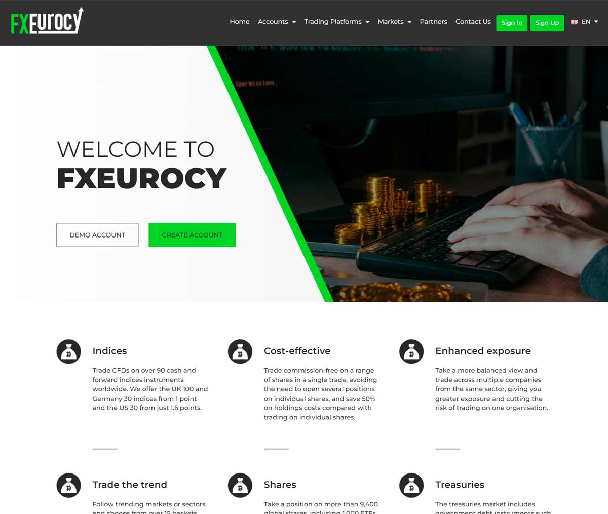 Página web de FXEurocity
