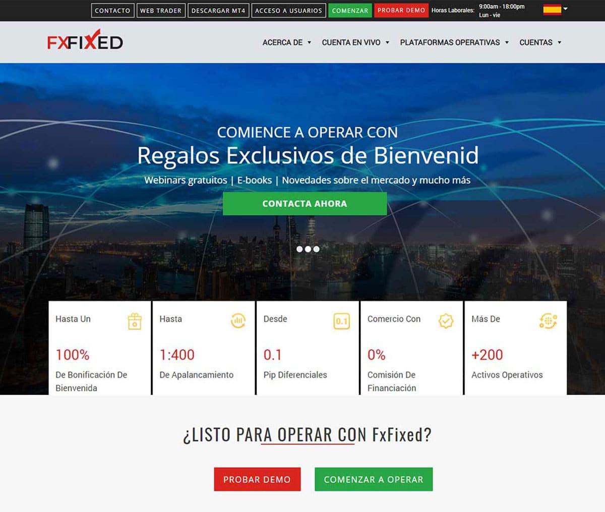 Página web de FxFixed