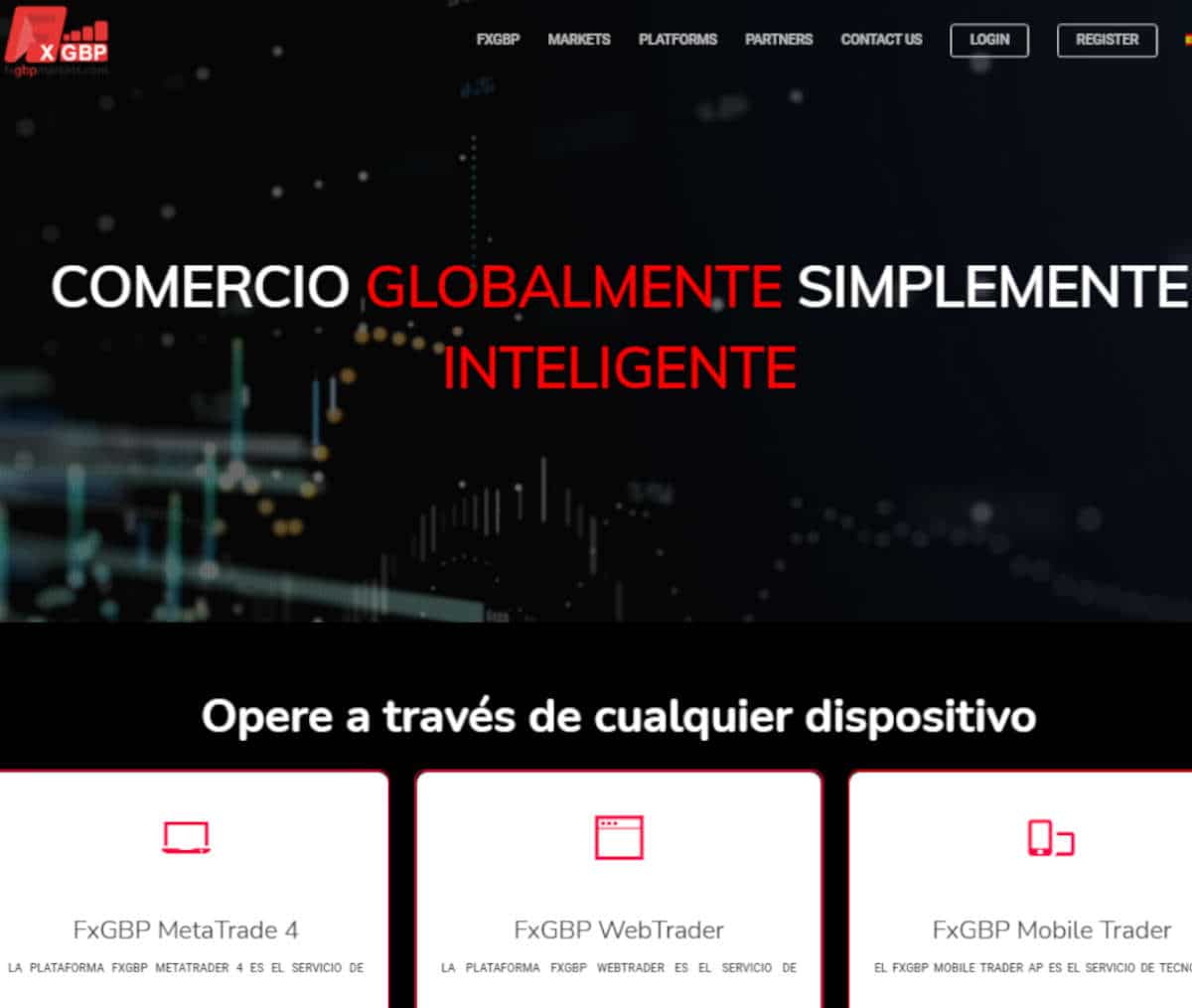 Página web de FXGBP Markets