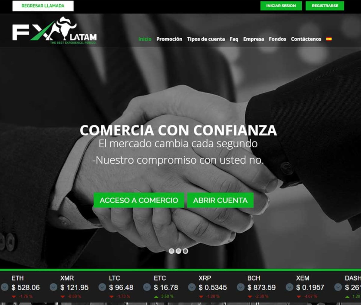 Página web de FxLatam