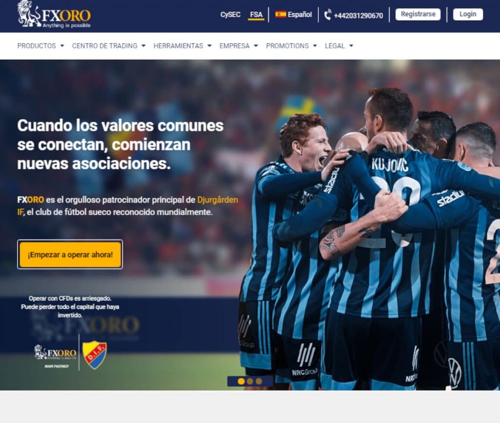 Sitio web de FxOro