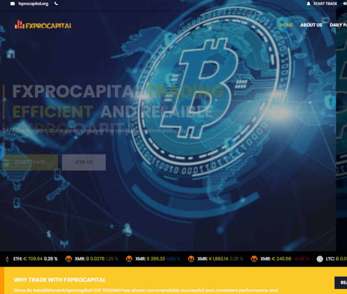 Página web de Fxprocapital