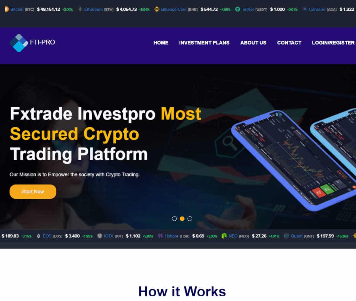 Página web de Fxtrade-Investpro