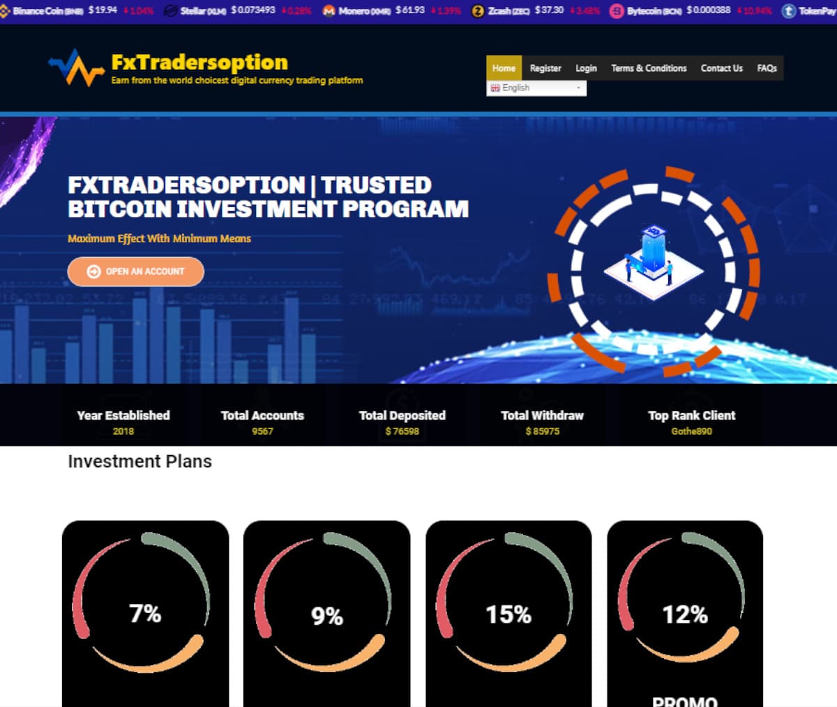 Página web de FxTradersoption