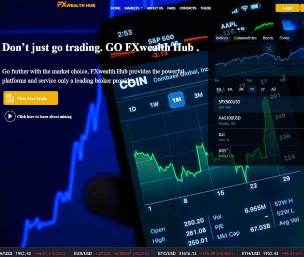 Sitio web de FXwealth Hub