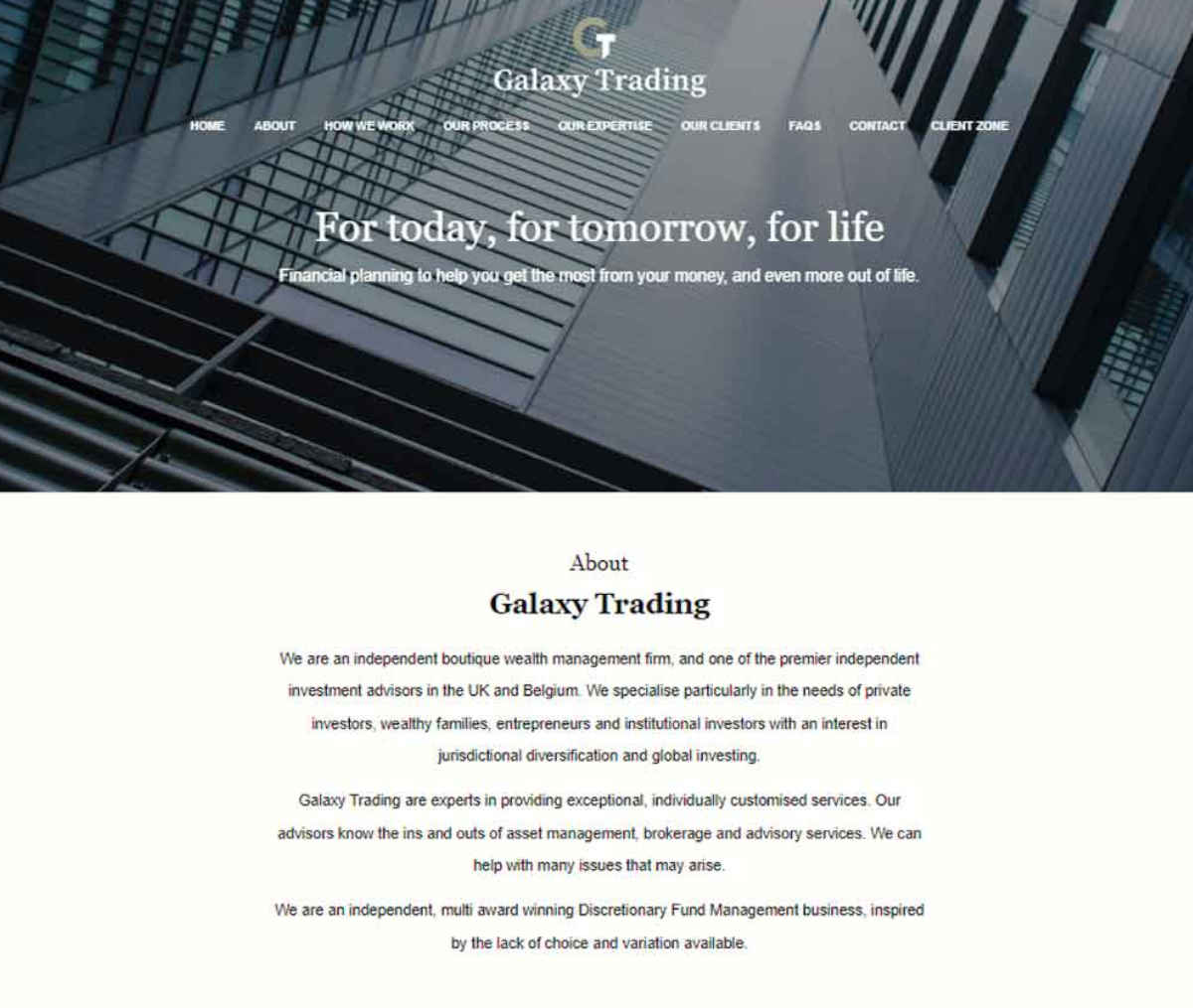 Página web de Galaxy Trading