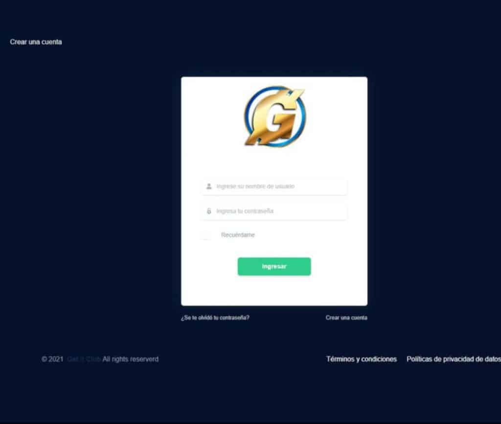 Sitio web de Get It Club