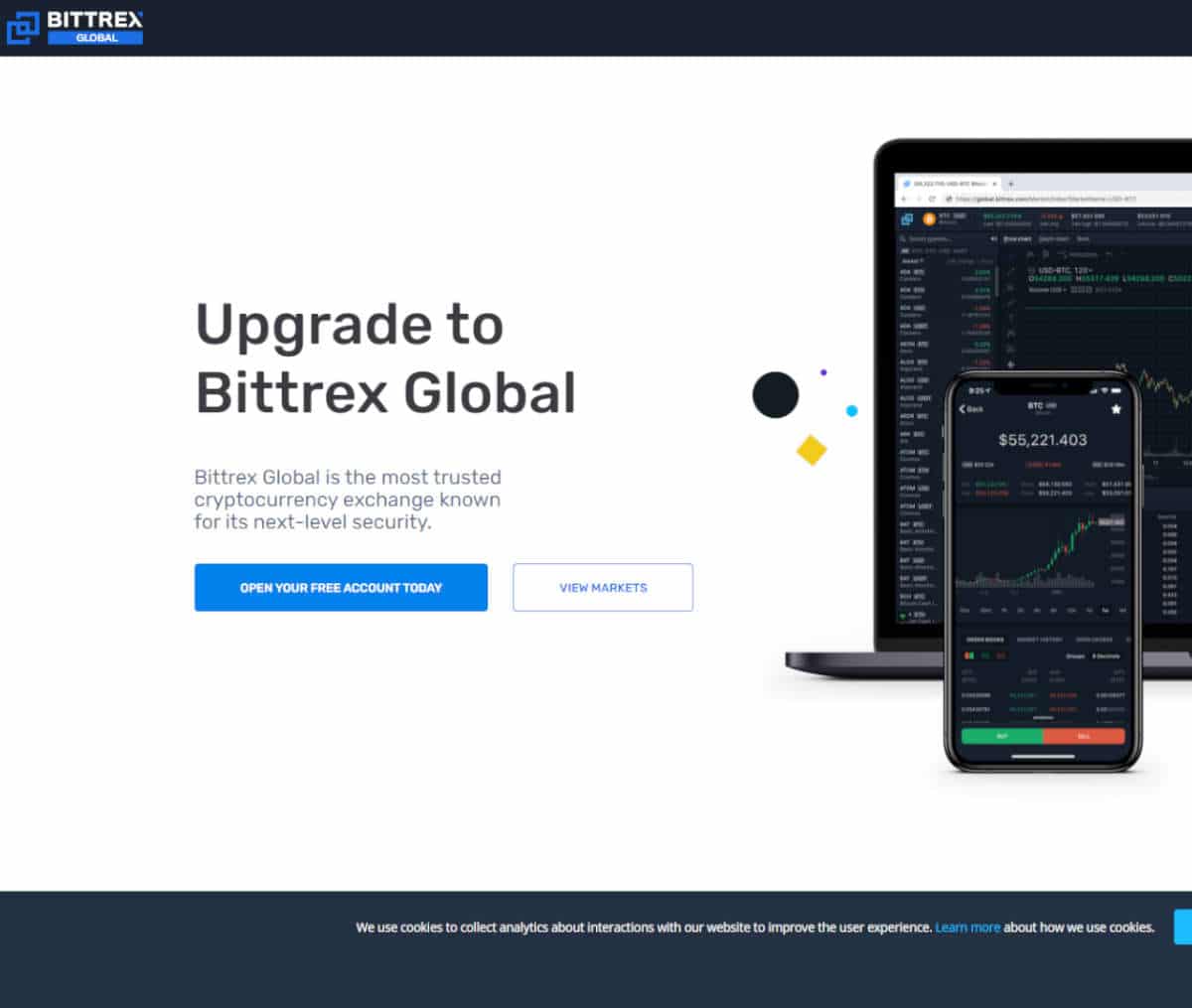Página web de Bittrex Global