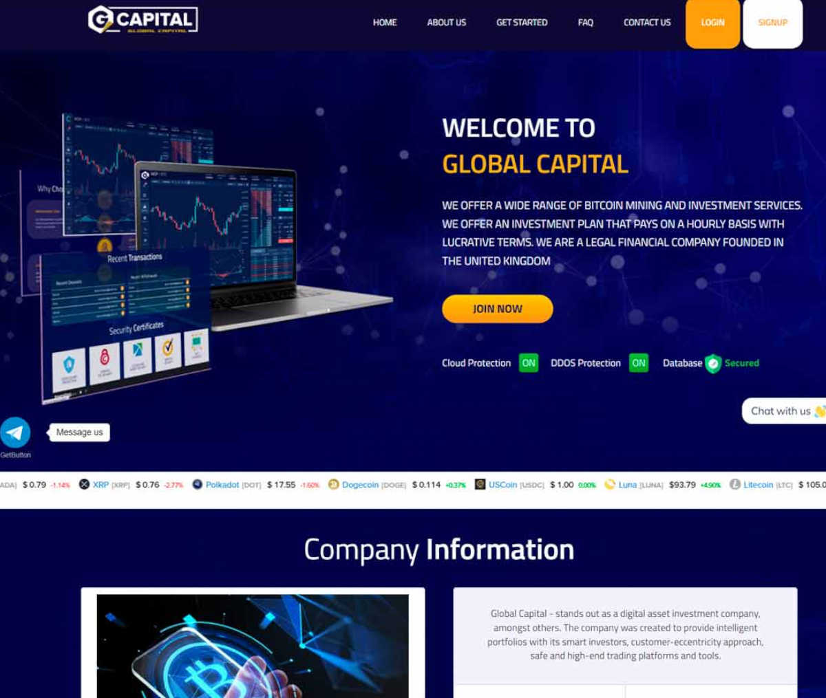 Página web de GLOBAL CAPITAL LIMITED