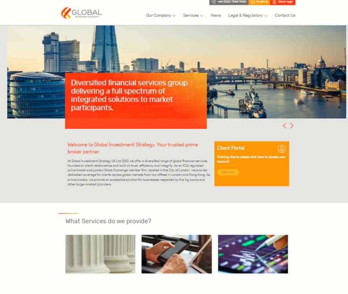 Página web de Global Investment Strategy