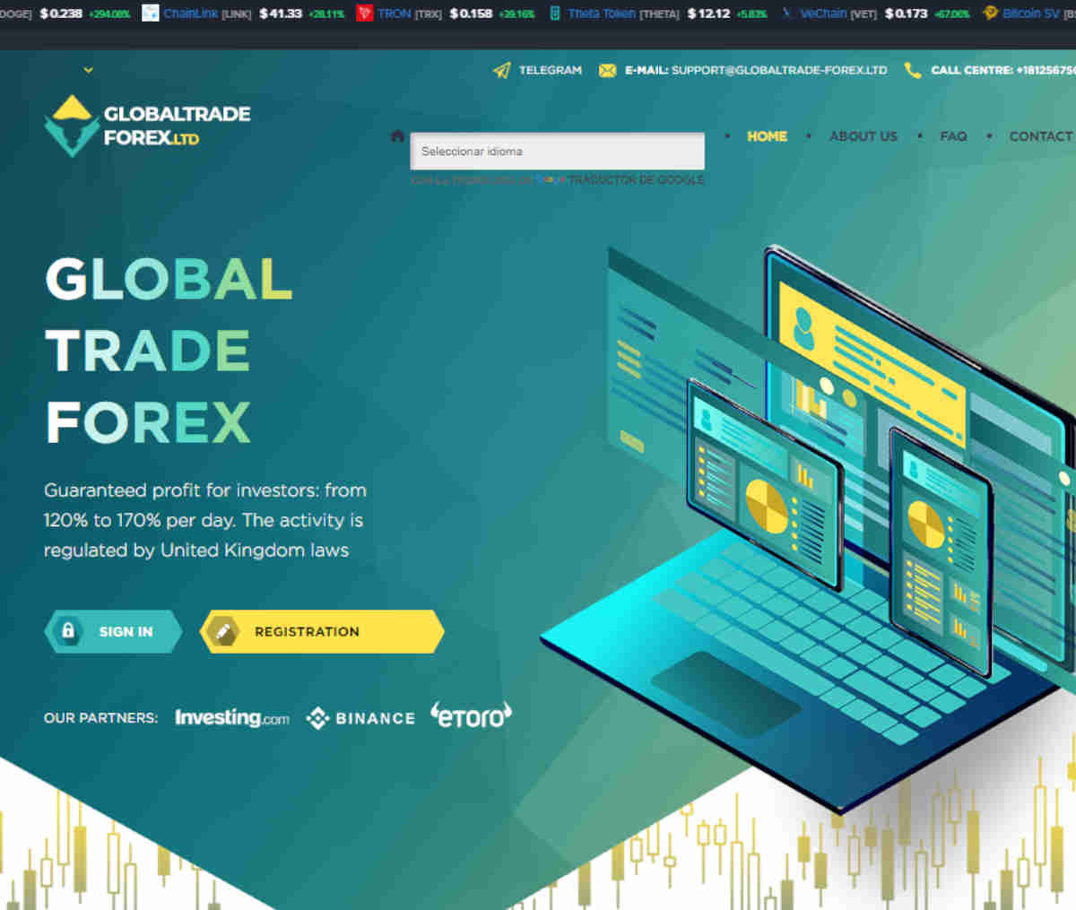 Página web de Global Trade Forex