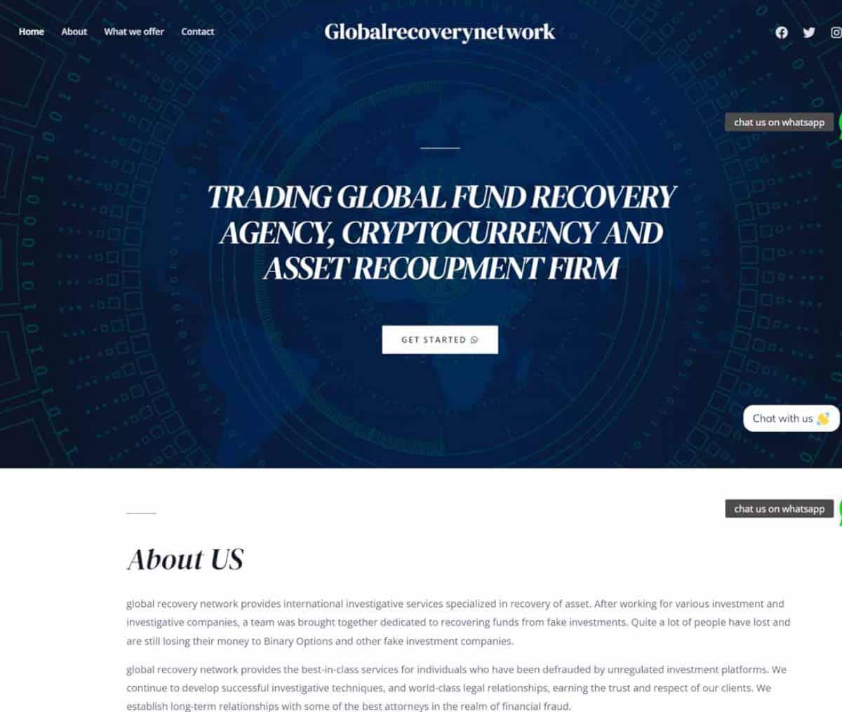 Página web de Globalrecoverynetwork