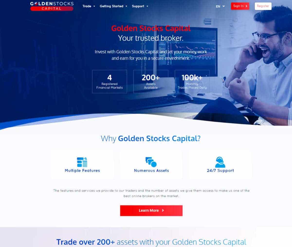 Página web de Golden Stocks Capital