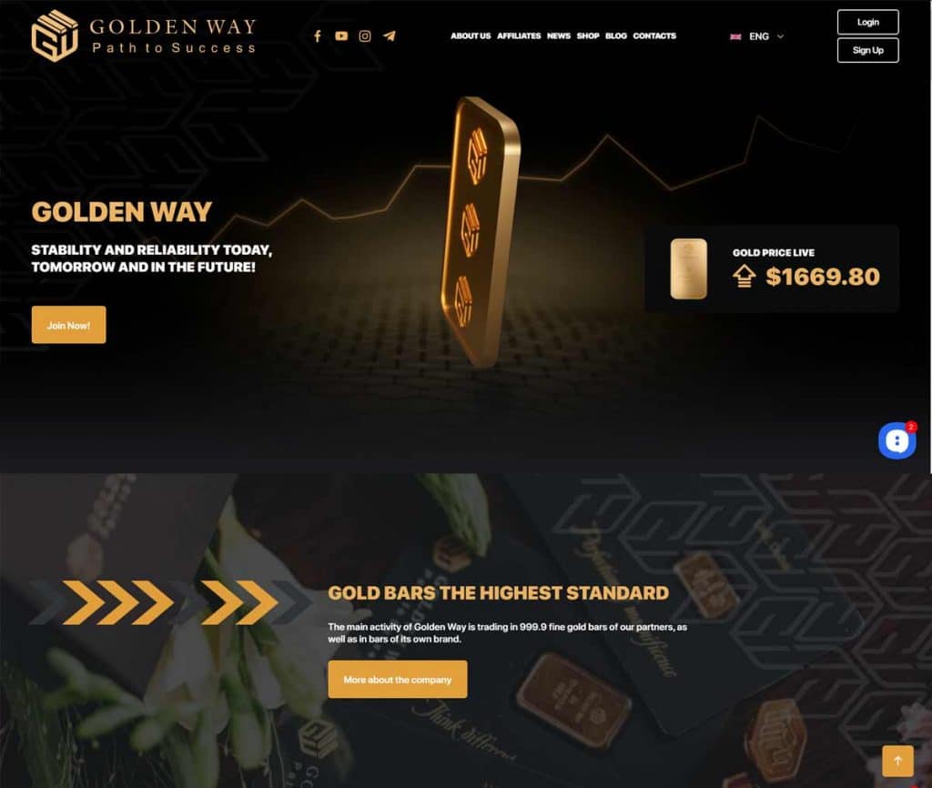 Sitio web de Golden Way