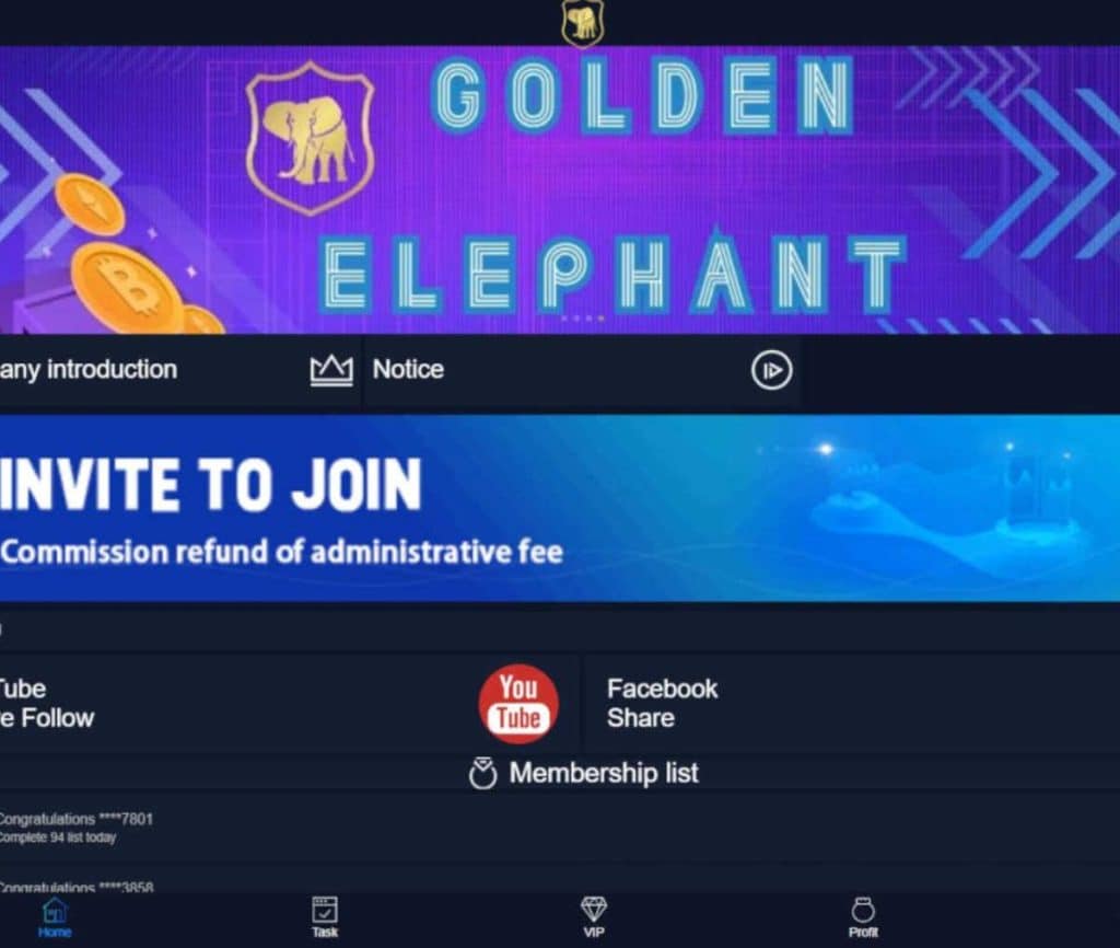 Sitio web de Golden Elephant Group