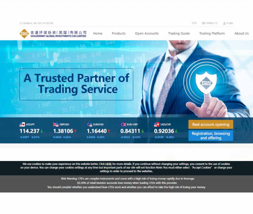 Página Web Goldenway Global Investments