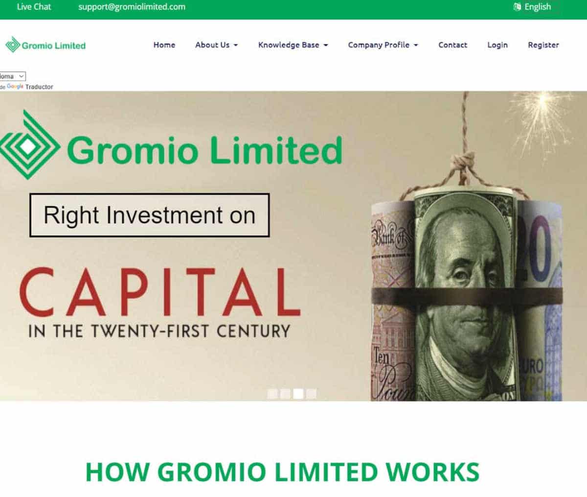 Página web de Gromio Limited