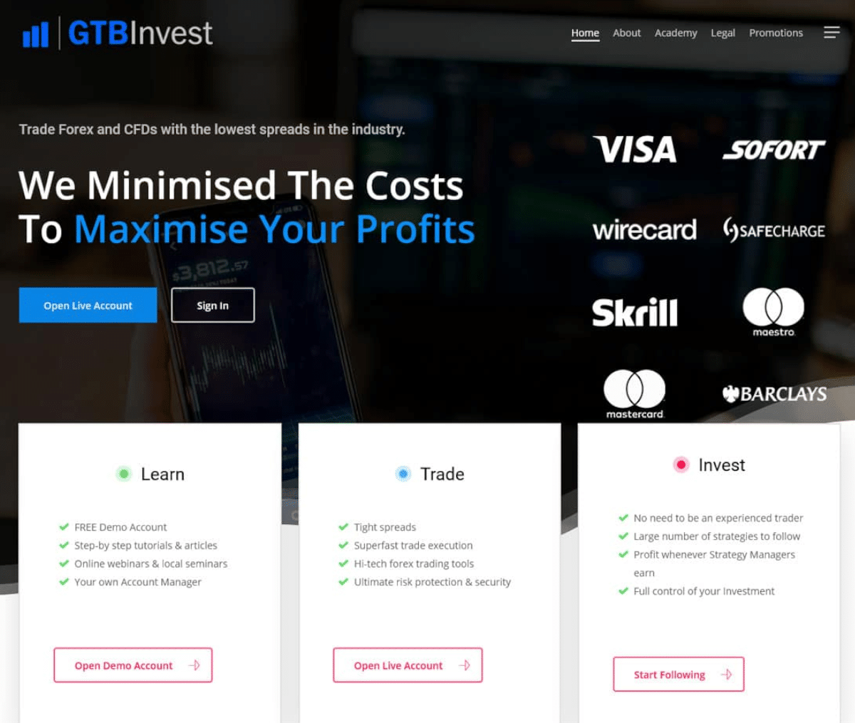 Página web de GTBInvest