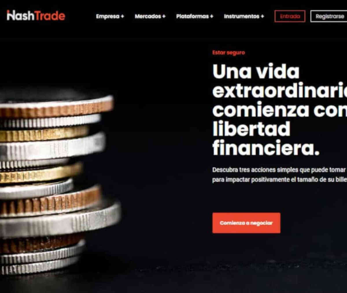 Página web de HashTrade