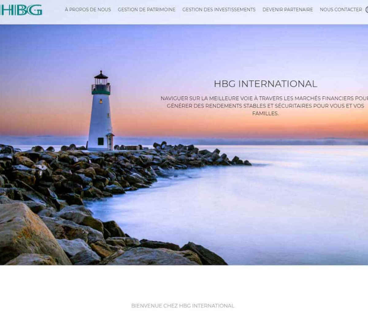 Página web de HBG International