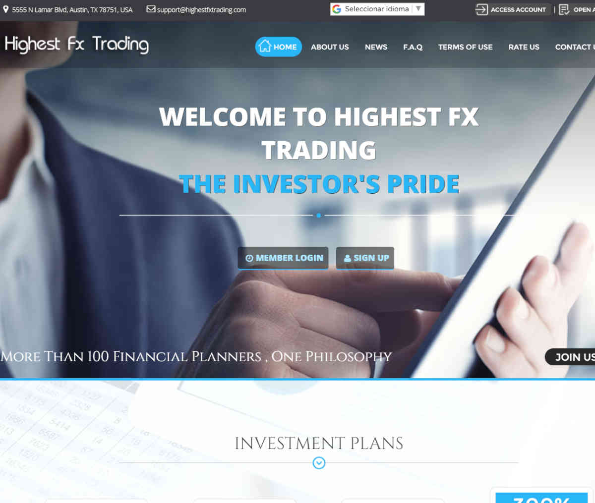 Página web de Highest Fx Trading