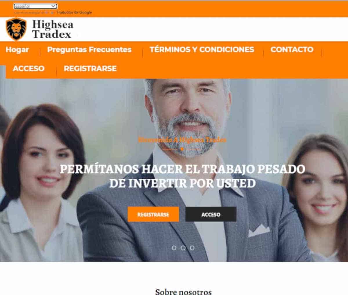 Página web de Highsea Tradex