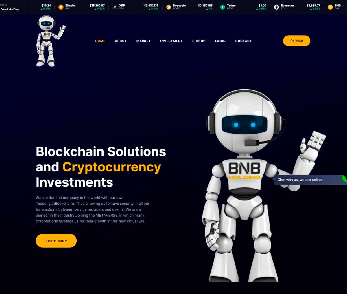 Página web de Holding BNB