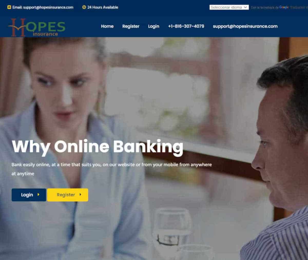 Página web de Hopes Insurance