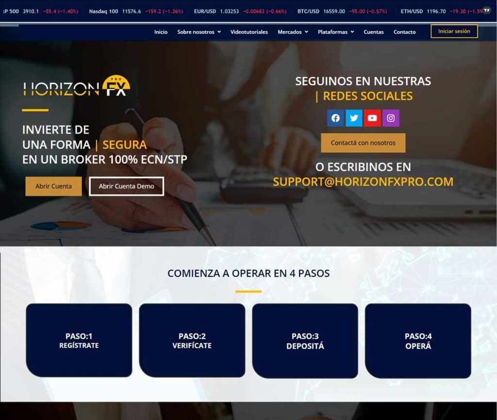 Página Web Horizonfx