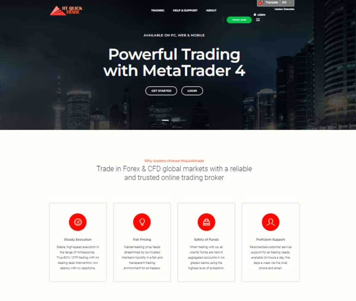 Página web de Htquicktrade