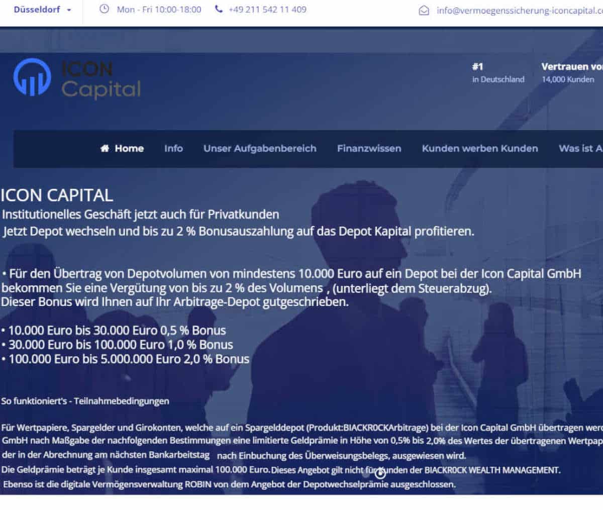 Página web de Icon Capital