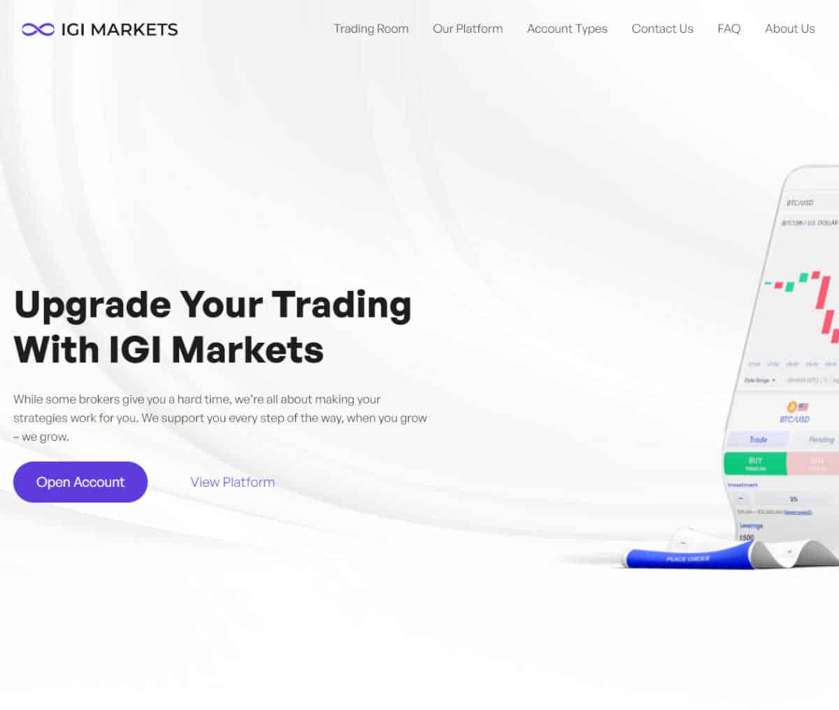 Página web de IGI Markets