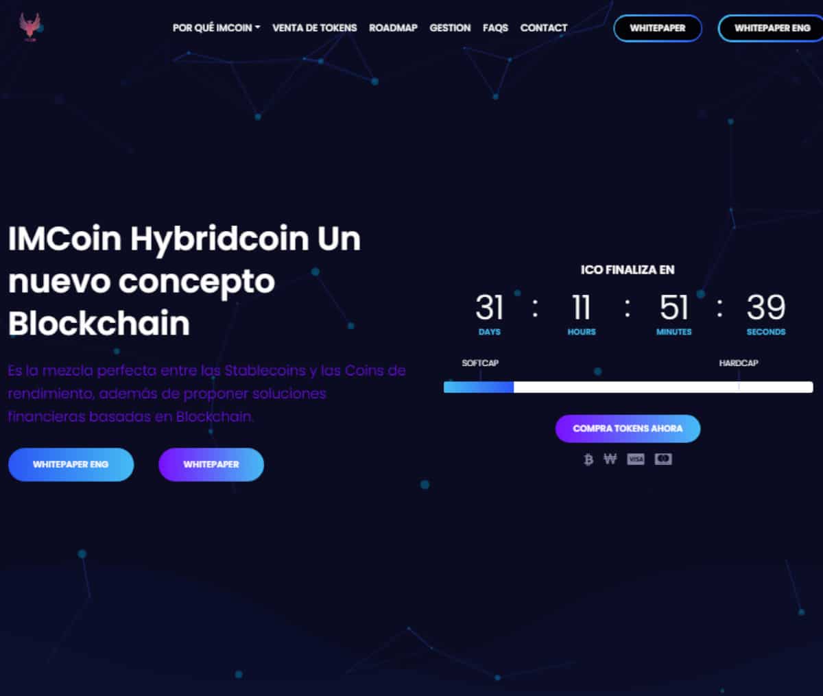 Página web de IMcoin