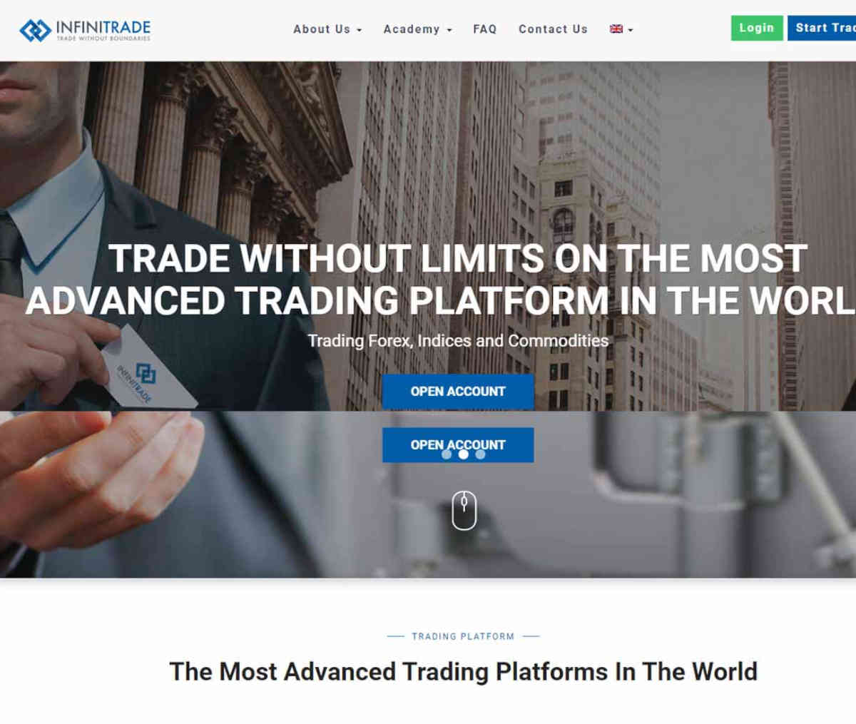 Página web de InfiniteTrade