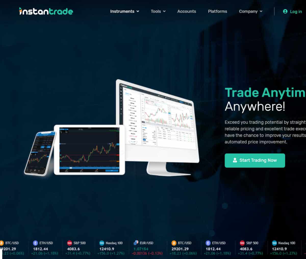 Página web de Instantrade