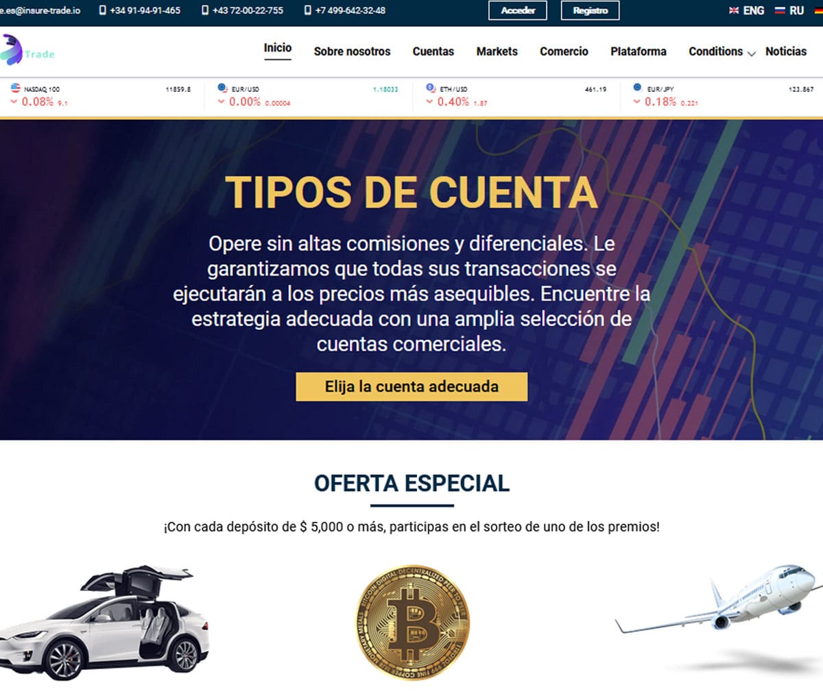 Página web de InSure Trade