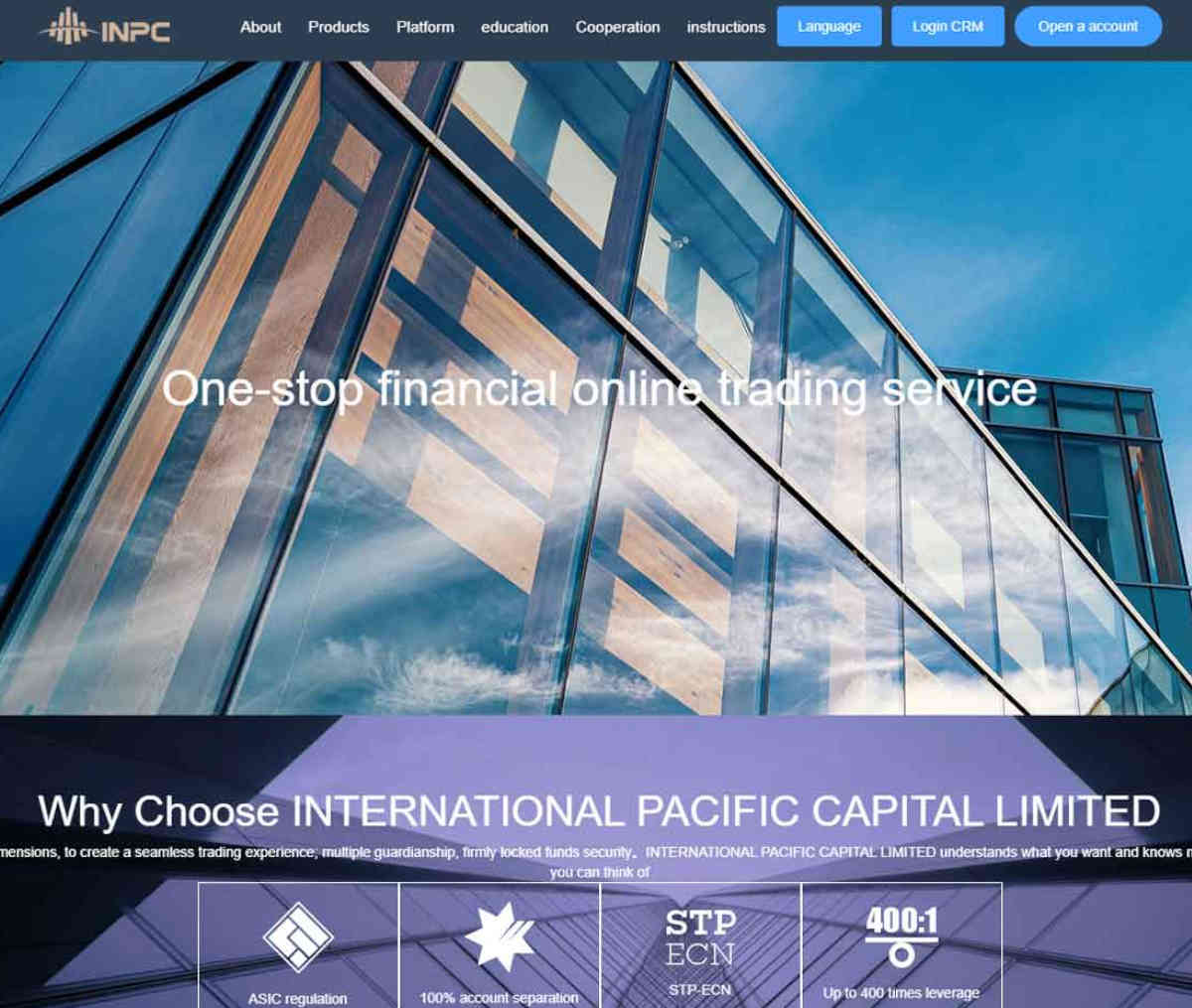 Página web de INTERNATIONAL PACIFIC CAPITAL