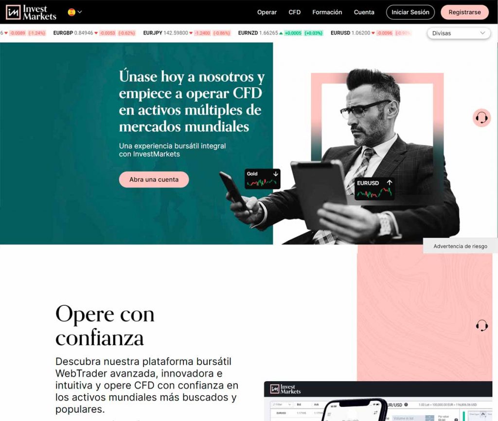 Sitio web de Invest Markets