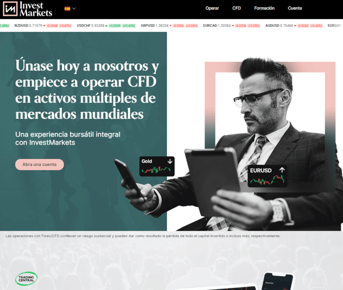 Página web de Invest Markets